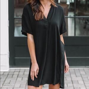 Bobi revolve black shirt dress fall winter cozy warm soft